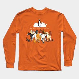 Fancy Forest Farm • Family Portrait 2023 • White Text Long Sleeve T-Shirt